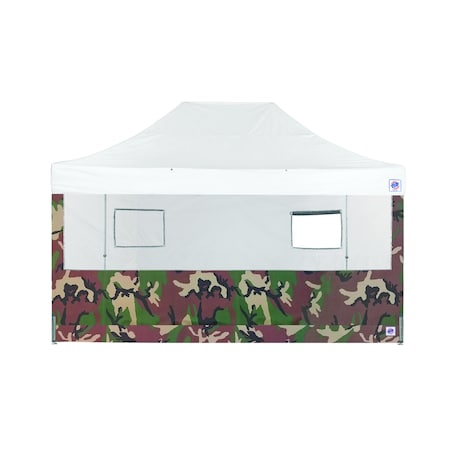 E-Z Up TAA Compliant Food Booth Sidewall, 15' W x 15' H, Woodland Camo SW3FB15FXTWC